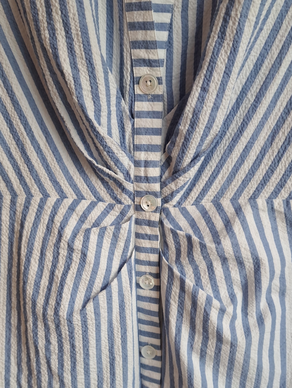 Veronica Beard Women’s Mini Dress Blue  White Stripe Twist-Waist Shirt Cotton XS - Picture 4 of 14